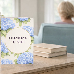Denk an Dich Karte Blaue Hortensie Floral