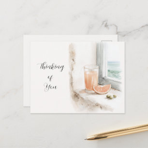 Denk an Dich Ozeanblick-Grapefruitsaft Postkarte