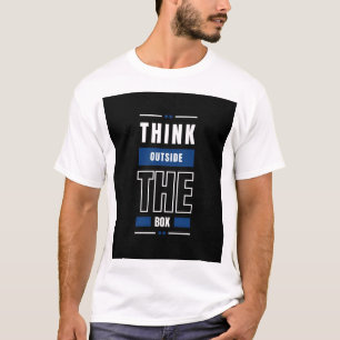 Denk außerhalb des Kästchens Text gedrucktes T-Shi T-Shirt
