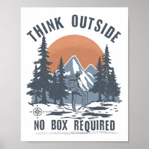 Denk außerhalb Keine Box erforderlich Lustiges Wan Poster