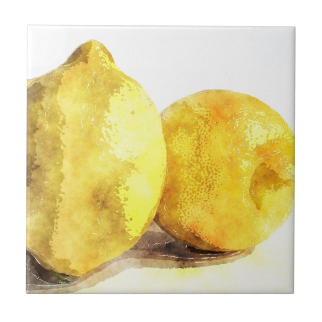 Denkanstoß Küchen-Kunst: Frischer Zitronen-Geruch Fliese (Vorderseite)