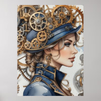 Denkbare Mechanik: Das Gears-Poster der Frau