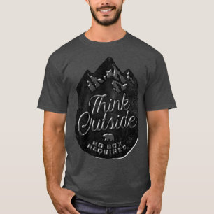 Denke außerhalb kein Kasten erforderlich Berglogo T-Shirt