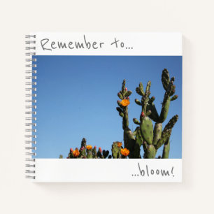 Denke daran, Kaktusblumen Notizbuch aufzublühen