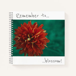Denke daran zu erblühen Rotes Chrysanthemen-Notizb Notizbuch
