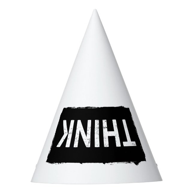 DENKE einfach ... Funny Dumb Nerdy Stupid Dunce Ca Partyhütchen (Vorderseite)