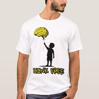 Denke frei – Minimalistische Gehirn-Ballon-Illustr T-Shirt