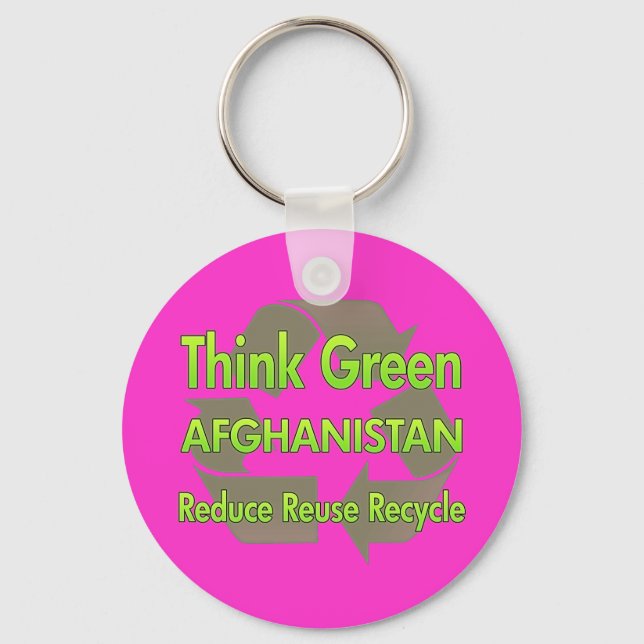 Denke ökologisch Afghanistan Schlüsselanhänger (Vorderseite)