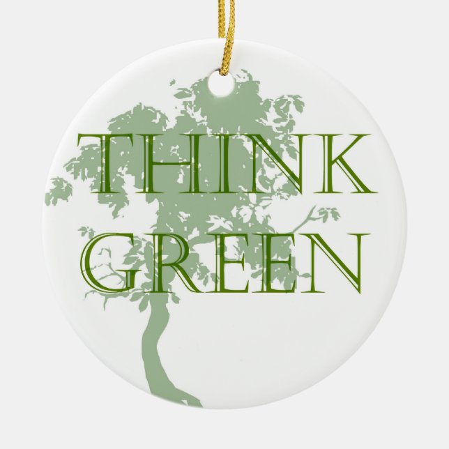 Denke ökologisch-Baum-Verzierung Keramik Ornament (Vorne)