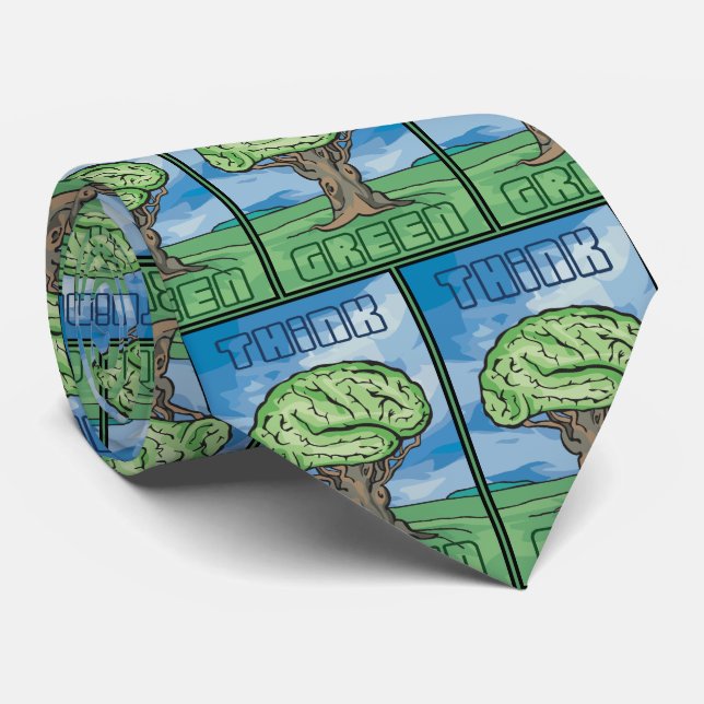 Denke ökologisch Brain Environmental Krawatte (Gerollt)