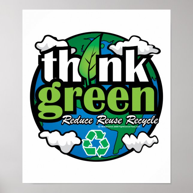 Denke ökologisch Earth Poster (Vorne)