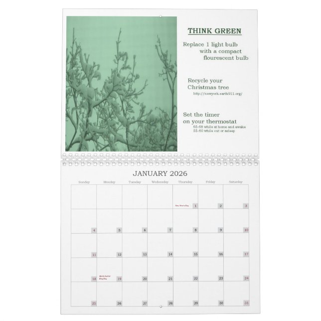 Denke ökologisch-Kalender Kalender (Jan 2026)