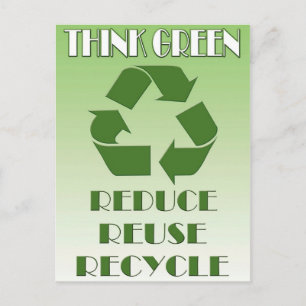 Denke ökologisch postkarte