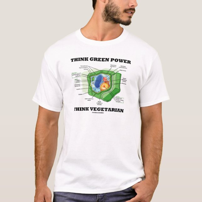 Denke ökologisch-Power denken Vegetarier T-Shirt (Vorderseite)