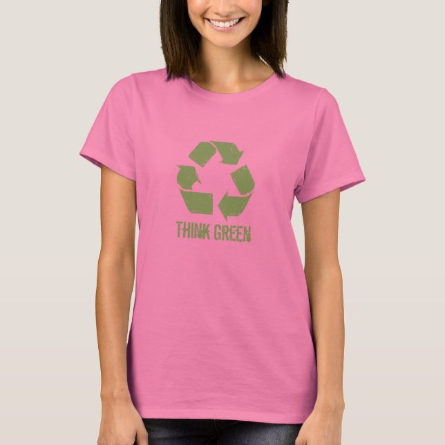 Denke ökologisch Recycle T - Shirt (Vorderseite)