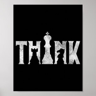 Denke Schach Eces Spieler Chessmaster Schach Liebe Poster