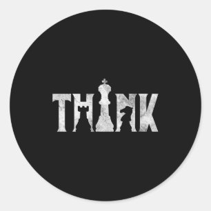 Denke Schach Eces Spieler Chessmaster Schach Liebe Runder Aufkleber