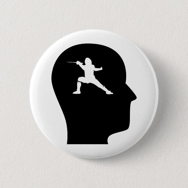 Denken an das Fechten Button (Vorderseite)