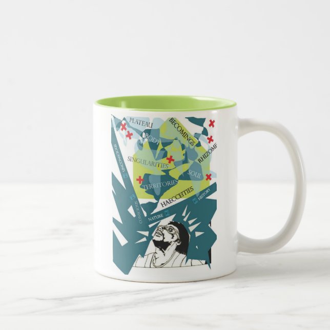 Denken an Deleuze Zweifarbige Tasse (Rechts)