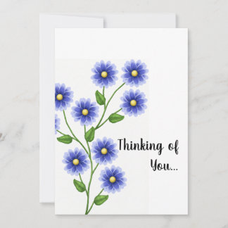 Denken an Dich - Blaue Blume Einladung