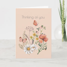 Denken an dich Botanische Wildblumen-Blume Boho Karte