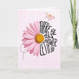 Denken an Dich Rosa Gänseblümchen auf Gingham Karte