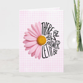 Denken an Dich Rosa Gänseblümchen auf Gingham Karte