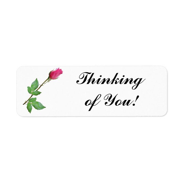 DENKEN AN IHRE ROSE BUD- RÜCKSENDEADRESSEN-AUFKLEB (Vorne)