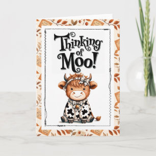 Denken an Moo Highland Cow Karte