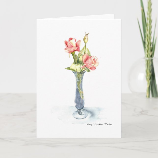 Denken an Sie Aquarell durch Mary Dunham Walters Karte (Vorderseite)