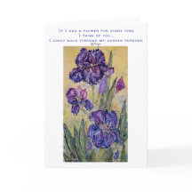 Denken an Sie BlumenAquarell-Kunst-Karte