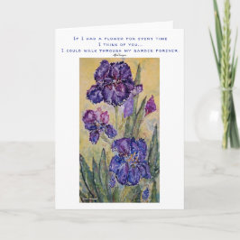 Denken an Sie BlumenAquarell-Kunst-Karte Karte