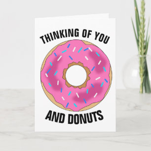 DENKEN AN SIE UND DONUTS Funny Grußkarten Karte