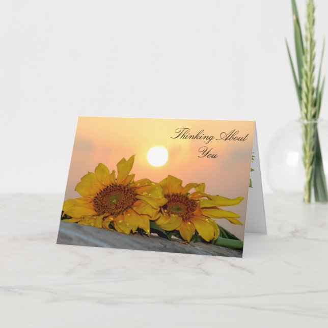Denken an Sie und vermisst Sie Sonnenblume-Karte Karte (Vorderseite)