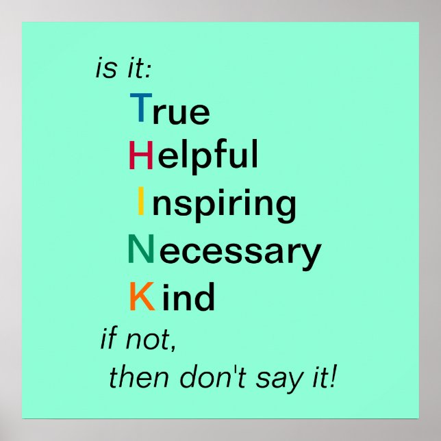 DENKEN - bevor Sie sprechen - Poster (Vorne)