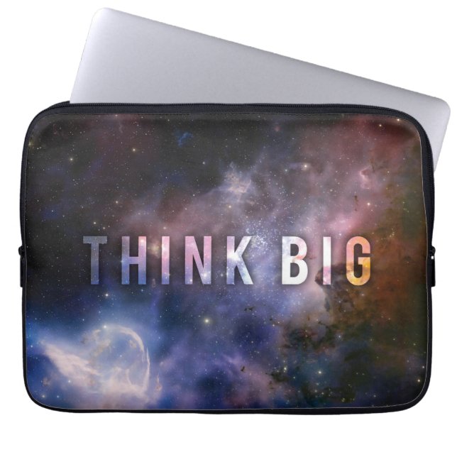 DENKEN BIG - Raum und Universum Motivierend Laptopschutzhülle (Vorderseite)