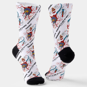 Denken erfordert eine Menge Nervenneuronensynapse Socken