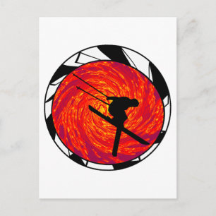 DENKEN IMMER AN SKIING POSTKARTE