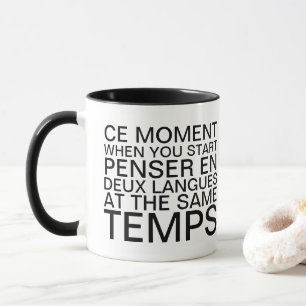 Denken in Französisch und Englisch Grammar Typogra Tasse