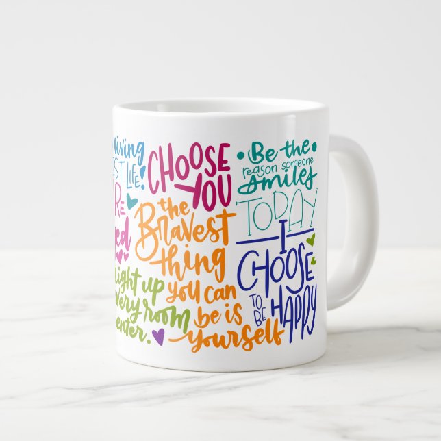 Denken - Jumbo-Tasse (Vorderseite Rechts)