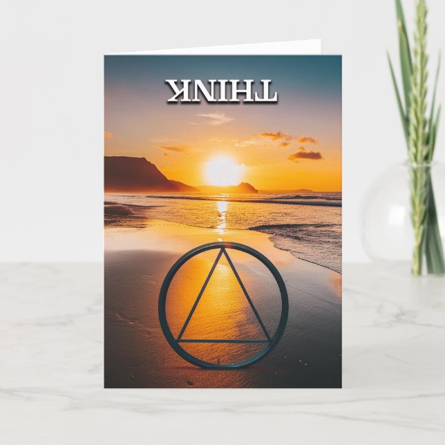 DENKEN OM Slogan Beach bei Sunrise Karte (Vorderseite)