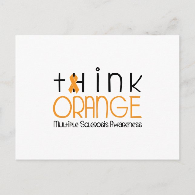 Denken Orange - Multiple Sklerose Bewusstsein Postkarte (Vorderseite)