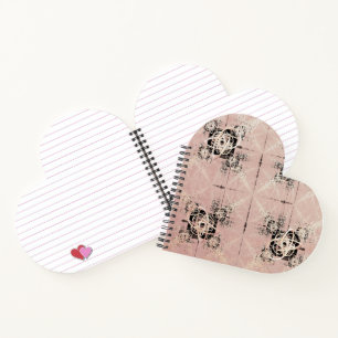 Denken Pastel Drehungen Heart Shaped Notebook Notizbuch