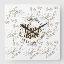 denken quadratische wanduhr