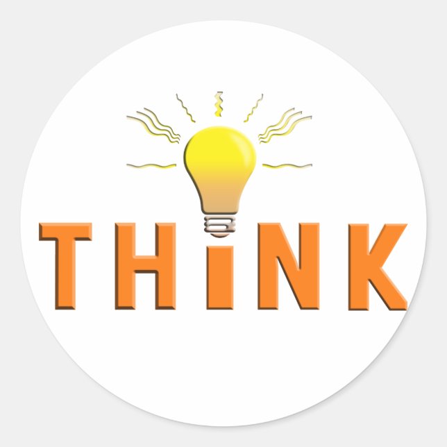 Denken Runder Aufkleber (Vorderseite)