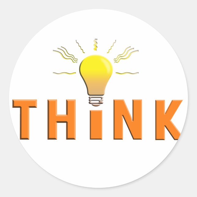 Denken Runder Aufkleber (Vorderseite)