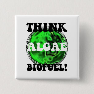 Denken Sie Algenbiologischen brennstoff! Button