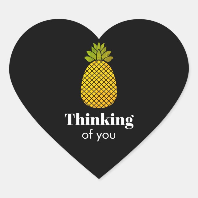 Denken Sie an Ananas Herzsticker Herz-Aufkleber (Vorderseite)
