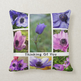 Denken Sie an Anemone Foto Collage Kissen