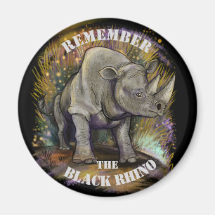 Denken Sie an Black Rhino Magnet